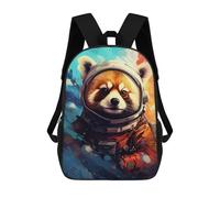 sinyumoney Red Panda Astronaut Space Suit Mochila Infantil De 17 Pulgadas, Mochila Escolar Con Estampado 3D De Dibujos Animados Para Niños Y Adolescentes.