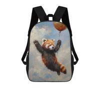 sinyumoney Red Panda Balloon Flying Mochilas Escolares Para La Escuela Secundaria, Preparatoria, Universidad Y Viajes Para Niñas Y Adolescentes 17inch