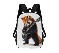 sinyumoney Red Panda Guitar Mochila Escolar Impresa En 3D 17inch Mochila Escolar Infantil Mochilas De Viaje Mochila Informal De Moda Para Niños Y Estudiantes