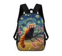 sinyumoney Red Panda in Starry Night Style Mochila Escolar Para Niños Mochila Escolar Impresa En 3D Mochila Escolar De Moda Para Niños De Primaria Y Secundaria 17inch