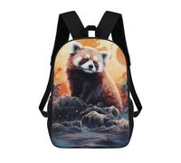 sinyumoney Red Panda Moonlit Journey Mochila Infantil, Mochila Escolar Para Niños, Mochila Escolar Infantil Con Estampado 3D De Dibujos Animados, Mochila De Gran Capacidad Para Niños Y Niñas 17inch