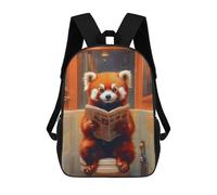 sinyumoney Red Panda Reading Newspaper Toilet Mochila Escolar Secundaria Informal Para Viajes - Perfecta Para Viajes, Trabajo Y Uso Diario 17inch
