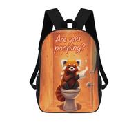 sinyumoney Red Panda Sitting on Toilet Humor Mochilas Impresas En 3D Para Niños, Mochila Escolar, Mochila Informal Para Exteriores, Mochila Informal De Moda Para Niños, Lindas Bolsas De Viaje 17inch