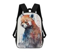 sinyumoney Red Panda Watercolor Mochila Escolar Para Niños Y Niñas, Mochila Informal De Viaje, Mochila De Gran Capacidad Para El Día A Día 17inch