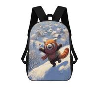 sinyumoney Red Panda Winter Fun Mochila Escolar Grande Para Niños Para El Campus, Actividades Al Aire Libre, Viajes Y Deportes 17inch