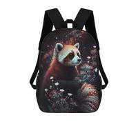 sinyumoney Red Panda with Flowers in Space -1 Mochila Escolar De Moda, Mochila Para Material Escolar, Mochila Impermeable Informal Para Acampar, Aventuras Al Aire Libre Y Viajes Diarios 17inch