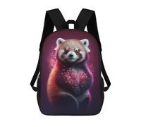 sinyumoney Red Panda with Heart-Shaped Flowers 17inch Mochilas Escolares Impresas En 3D, Mochilas Escolares De Moda Para Niños De Primaria Y Secundaria
