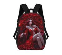 sinyumoney Red Queen of Roses Mochila Escolar Grande Resistente Al Agua Para Portátil Para Niños/niñas/adolescentes 17inch
