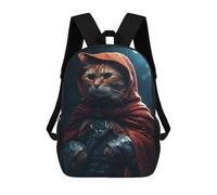 sinyumoney Red Riding Hood Tabby Cat Mochila Infantil, Mochila Escolar Para Niños Y Adolescentes, Mochila De Viaje, Mochila Escolar, Mochila Para Libros 17inch