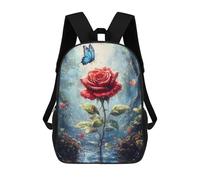 sinyumoney Red Rose in Forest Mochila Escolar Grande Resistente Al Agua Para Portátil Para Niños/niñas/adolescentes 17inch