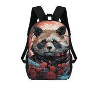 sinyumoney Red Rose Panda Moon Mochila Escolar Para Niños De 17 Pulgadas, Mochila Informal De Viaje Para Niños Y Niñas, Mochila De Gran Capacidad Para El Día A Día 17inch