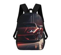 sinyumoney Red Sleek Sports Car Mochila Escolar Impresa En 3D Para Niños, Mochila Escolar, Mochilas De Viaje, Bolso Informal De Moda Para Niños Y Estudiantes 17inch