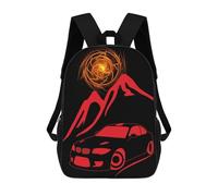 sinyumoney Red Sport Car Mochilas Escolares Para Niños Y Niñas, Mochilas Deportivas Informales Para Primaria, Mochilas De Gran Capacidad Para Libros 17inch