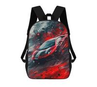 sinyumoney Red Sports Car Speeding Through Flames Mochilas Escolares De Moda Para Papelería, Impermeables, Informales, Para Hombres, Mujeres Y Adolescentes 17inch
