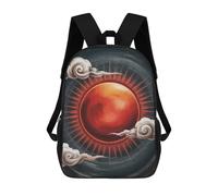 sinyumoney Red Sun with Clouds Digital Art Mochilas Infantiles Mochila Escolar Mochila Impresa En 3D Para Niños Mochilas De Viaje Bolsas Para Libros Mochila Escolar Para Niños 17inch