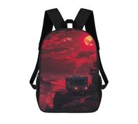 sinyumoney Red Sunset Camper Adventure Mochila Escolar Infantil De 17 Pulgadas Con Estampado 3D De Películas De Anime Para Niños, Mochila De Viaje, Mochila Escolar Infantil