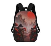 sinyumoney Red Sunset Over Mountains Mochila De Moda Para Papelería, Impermeable, Informal, Para Adolescentes, Niños, Mujeres Y Hombres 17inch