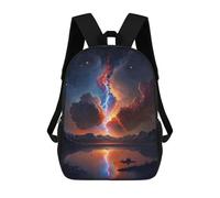 sinyumoney Red Sunset Over The Lake Mochila Ronaldo, Mochila Infantil, Mochila Escolar Para Estudiantes, Mochila Para Libros, Mochila Escolar Impresa En 3D Para Niños Y Niñas, 17inch