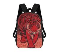 sinyumoney Red Tiger Art Print Mochila Escolar De 17 Pulgadas Impresa En 3D Mochilas Infantiles Mochila Genial Impresa En 3D Para Niños De Primaria Y Secundaria