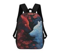 sinyumoney Red Vs. White Wolves A Tale of Contrast Mochila Escolar Grande Resistente Al Agua Para Portátil Para Adolescentes, Niñas, Niños, Mujeres Y Hombres 17inch