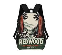 sinyumoney Redwood National Park Vintage Poster 17inch Mochila Escolar Impresa En 3D Para Niños, Mochila Escolar Informal De Moda, Mochilas De Viaje Para Niños Y Estudiantes.