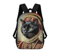 sinyumoney Regal Black Cat Portrait Mochila Infantil, Mochila Escolar De Gran Capacidad Para Estudiantes, Mochila Para Libros, Mochila Para Niños, Niñas, Adultos Y Adolescentes 17inch