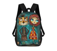 sinyumoney Regal Gears Steampunk Lion Couple Mochila Escolar Para Niños Y Niñas, Mochila Informal De Viaje, Mochila De Gran Capacidad Para El Día A Día 17inch