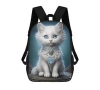 sinyumoney Regal White Kitten Portrait Mochila Escolar Mochila Para Niños Impresa En 3D Mochilas Infantiles Para Niños Y Niñas Mochilas Escolares Mochilas De Viaje Para Niños 17inch