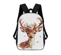 sinyumoney Reindeer Flower Mochilas Para Niños 17inch Mochila Escolar Mochila Escolar Impresa En 3D Para Niños De Primaria Y Secundaria