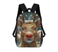 sinyumoney Reindeer with Red Nose Mochila Escolar Infantil Impresa En 3D Para Niños, Mochilas De Viaje De Alta Capacidad, Bolsas Para Libros, Mochila Escolar Infantil 17inch