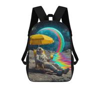 sinyumoney Relaxing Astronaut on The Moon with Rainbow 17inch Mochila Escolar Impresa En 3D Para Niños, Mochila Escolar Informal De Moda, Mochilas De Viaje Para Niños Y Estudiantes.