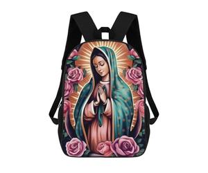 sinyumoney Religion Poster2 Guadalupe Mochila Escolar Para Niños Con Impresión 3D, Mochila Moderna Para Niños Y Niñas, Mochila Informal Para Estudiantes. 17inch
