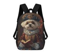 sinyumoney Renaissance-Inspired Maltese Dog Print Dog in Royal Attire Mochila Escolar Grande Resistente Al Agua Para Portátil Para Niños/niñas/adolescentes 17inch