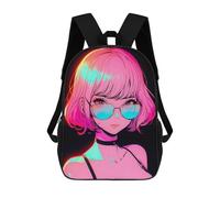 sinyumoney Retro Beautiful Anime Girl Mochila Escolar De 17 Pulgadas Para Adolescentes, Con Estampado 3D, Ajustable Y Con Bolsillos, Ideal Para Niños, Niñas Y Estudiantes.