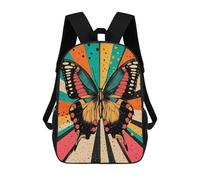 sinyumoney Retro Butterfly Art Abstract Butterfly Illustration in Bold Colors Mochila Escolar, Mochila Informal, Mochila De Día, Mochila Escolar, De Trabajo, De Viaje Para Niñas, Adolescentes 17inch