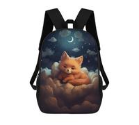 Sinyumoney Retro Car 16 mochila escolar impresa en 3D para niños y niñas mochila portátil para niños y niñas, Red Fox Dreaming, 17"