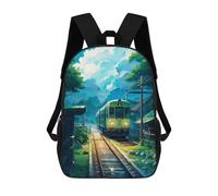 Sinyumoney Retro Car 16 mochila escolar impresa en 3D para niños y niñas mochila portátil para niños y niñas, Rainy Days, 17"
