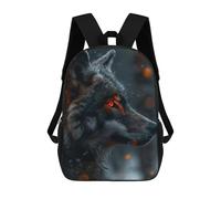 Sinyumoney Retro Car 16 mochila escolar impresa en 3D para niños y niñas mochila portátil para niños y niñas, Lobo negro, 17"