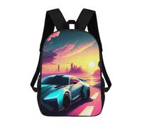 Sinyumoney Retro Car 16 mochila escolar impresa en 3D para niños y niñas mochila portátil para niños y niñas, Retro Car 16, 17"