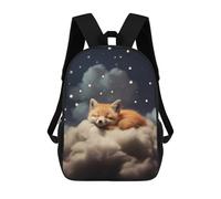 Sinyumoney Retro Car 16 mochila escolar impresa en 3D para niños y niñas mochila portátil para niños y niñas, Sleeping Red Fox, 17"