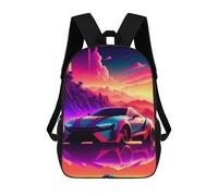 Sinyumoney Retro Car 16 mochila escolar impresa en 3D para niños y niñas mochila portátil para niños y niñas, Retro Car 17, 17"