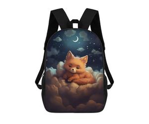 Sinyumoney Retro Car 16 mochila escolar impresa en 3D para niños y niñas mochila portátil para niños y niñas, Red Fox Dreaming, 17"