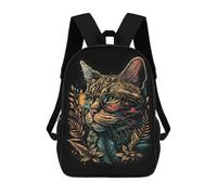 sinyumoney Retro Cat Art Mochila Escolar Infantil Impresa En 3D 17inch Mochilas Escolares Para Niños, Estilo Casual Y Moderno, Mochilas De Viaje De Alta Capacidad
