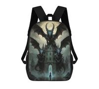 Sinyumoney Retro Esquí Mochilas Para Niños, Mochila Escolar, Mochila Impresa 3D Para Niños, Mochila De Viaje, Bolsa De Libros, Bolsa De Escuela Para Niños, Castillo encantado, 17"
