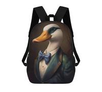 Sinyumoney Retro Esquí Mochilas Para Niños, Mochila Escolar, Mochila Impresa 3D Para Niños, Mochila De Viaje, Bolsa De Libros, Bolsa De Escuela Para Niños, Dapper Duck Retrato, 17"