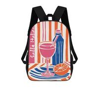 sinyumoney Retro Italy Cafe Art Mochilas Impresas En 3D Para Niños 17inch Mochilas De Moda Informales Para El Día A Día, Bolsas De Viaje, Mochilas Informales Para Exteriores Para Niños Y Niñas