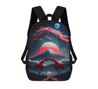 sinyumoney Retro Moonlight in Japan Mochila Escolar Infantil Con Impresión 3D, Mochila Escolar Informal Para Niños De Primaria Y Secundaria 17inch