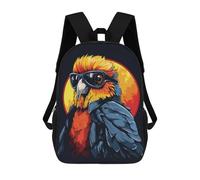 sinyumoney Retro Parrot in Sunglasses Mochilas Infantiles Impresas En 3D, Mochilas De Moda Informales, Mochilas De Viaje Bonitas, Mochilas Informales Para Exteriores Para Niños Y Niñas 17inch