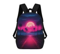 sinyumoney Retrofuturistic Sunset Mochila Escolar Infantil De 17 Pulgadas Con Estampado 3D De Películas De Anime Para Niños, Mochila De Viaje, Mochila Escolar Infantil