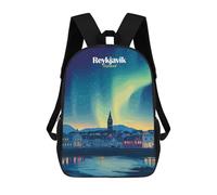 sinyumoney Reykjavik Aurora Borealis Mochila Infantil, Mochila Escolar Infantil, Mochilas Escolares Impresas En 3D Para Niños Y Estudiantes Adolescentes 17inch